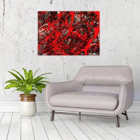 Obraz na szkle - Ekspresyjna abstrakcja (70x50 cm)
