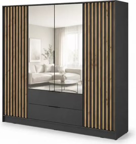 Szafa z lamelami lustrem 206cm Sophie