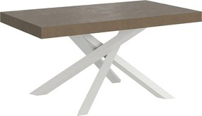 Stół rozkładany Volantis w kolorze gołębiej szarości 160/264x90 cm z białymi nogami