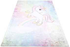 Kolorowy Dywan Nowoczesny Dziecięcy Z Jednorożcem W1-H85
