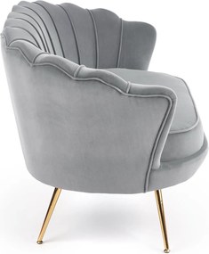Tapicerowana sofa z oparciem w kształcie muszli Amorinito XL