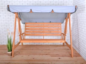 Ogrodowa huśtawka drewniana 3-osobowa z sosny 192 cm