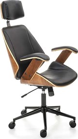 Obrotowy fotel z systemem tilt orzech + czarny W5-S41