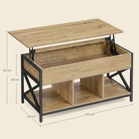 Stolik kawowy TAYLOR ARTISAN z wysuwaną deską 100x50 cm