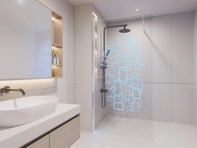 Parawan prysznicowy BELLA z oświetleniem LED - 120 × 200 cm