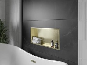 Mexen X-Wall-R półka wnękowa z kołnierzem 75 x 30 cm, złota szczotkowana - 1950753010