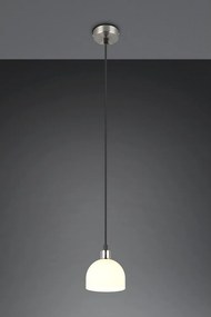 Lampa wisząca w biało-srebrnym kolorze ze szklanym kloszem ø 12 cm Molly – Reality