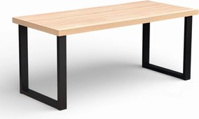Stół prostokątny SONOMA rozkładany 90x160/260 cm nogi metal U czarne