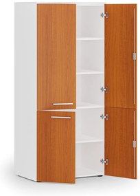 Szafa biurowa pół-drzwi PRIMO WHITE, 800 x 500 x 1781 mm, biały/czereśnia