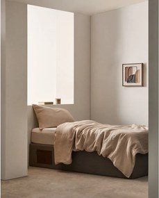 Czarne tapicerowane łóżko jednoosobowe ze schowkiem 90x190 cm Matters – Kave Home