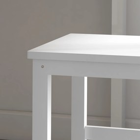 HOMCOM Zestaw 2 krzeseł kuchennych drewnianych sosnowych białych do jadalni 38x47x99 cm | Aosom PL