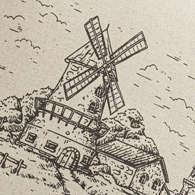 Poszewka na poduszkę Countryside Windmill 45x45 cm