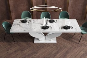 Stół w połysku z marmurowym blatem Viva