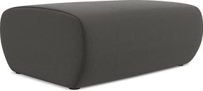 Pufa - z tkaniny welwetowej - stalowy - NANEA