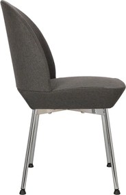 Ciemnoszare chromowane krzesło tapicerowane K6-L25