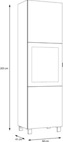Wąska witryna jednodrzwiowa Poole 811, kolor biały