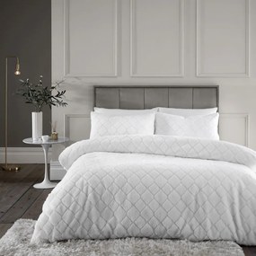 Biała pościel dwuosobowa z mikropluszu 200x200 cm Cosy Diamond – Catherine Lansfield