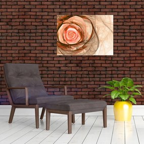 Obraz na szkle - Róża w artystycznym duchu (70x50 cm)