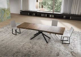 Stół rozkładany Niket orzechowy 160/264x90 cm z nogami w kolorze antracytowym