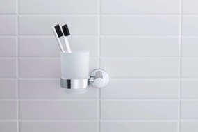 Duravit D-Code kubek na szczoteczki do zębówChrom - lewostronny