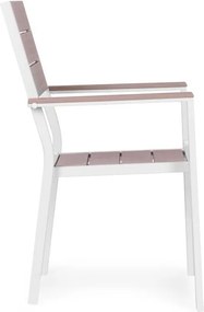 Krzesła ogrodowe Caprila - zestaw 2 szt. na taras i balkon, kolor biało-beżowy