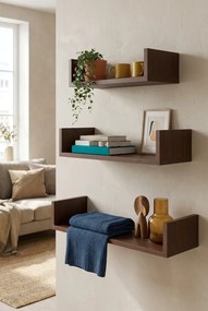 Komplet 3 półek ściennych w kolorze wenge B1-H99