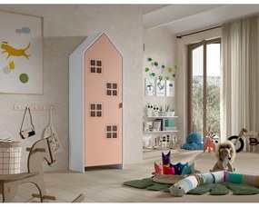 Biała/różowa szafa dziecięca 58x172x37 cm Casami Bruges – Vipack