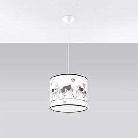 Lampy wiszące nowoczesny Gatto, PVC - 1 źródło światła 3000K - L.30 x H.95 cm - wielokolorowy