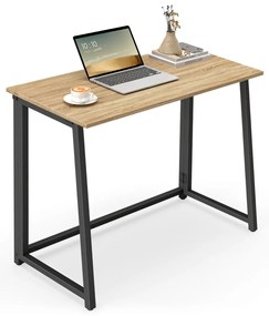 Zestaw do biura – składany stół ZARIMO 80×40 cm dąb sonoma + krzesło biurowe AVOLA VELVET różowe