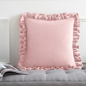 Aksamitna poduszka dekoracyjna 43x43 cm Velvet Double Frill – Catherine Lansfield