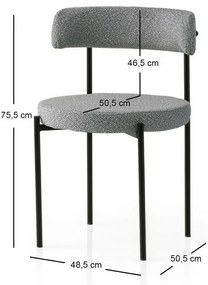 Zestaw krzeseł do jadalni Gini Dark Grey andBlack, 2 szt.