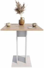 Stolik kwadratowy barowy dąb artisan + biały P7-K85