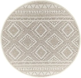 Dywan Zewnętrzny Wnętrze nowoczesny design - Beige - 160 cm Okrągły - CALGARY