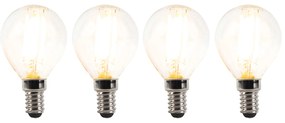 Zestaw 4 żarówek LED E14 z możliwością ściemniania P45 przezroczyste 3W 250lm 2700K