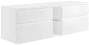 Szafka łazienkowa wisząca pod umywalkę - Biały - 150 cm - MAGDALENA II