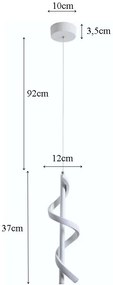Lampa spiralna LED wisząca sufitowa AT49-1SL-White