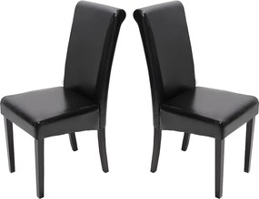 Krzesło do jadalni Lecce II (zestaw 2 sztuk),  czarny, ciemne nogi
