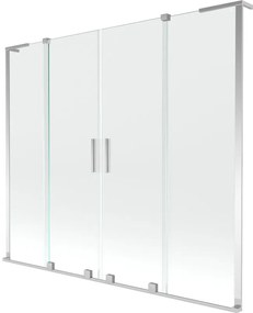 Mexen Velar L Duo parawan nawannowy 2-skrzydłowy rozsuwany 170 x 150 cm, transparent, chrom - 896-170-003-02-01