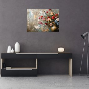 Obraz na szkle - Wazon z kwiatami (70x50 cm)