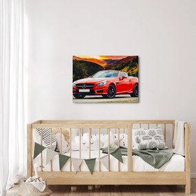 Obraz - czerwony Mercedes (70x50 cm)