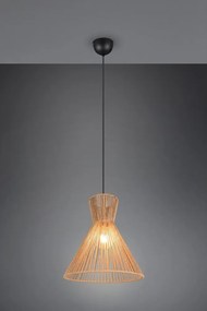 Metalowa lampa wisząca w naturalnym kolorze z kloszem plecionki papierowej ø 35 cm Rosalie – Reality