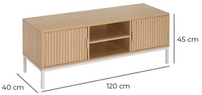 Szafka pod TV w dekorze dębu w naturalnym kolorze 120x45x40 cm Mid-Lines – Casa Selección
