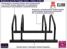Czarny stojak na 2 rowery - Fokser 3X