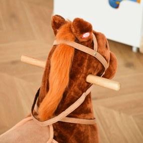 HOMCOM konik na biegunach dla dzieci konik na biegunach bujak rżący różowy