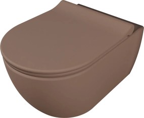 Massi Miska WC wisząca rimless brązowa LERA cappuccino z deską wolnoopadającą typu Slim