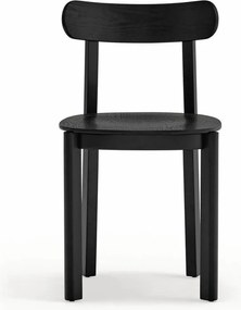 Czarne krzesło w dekorze jesionu Nara – Teulat