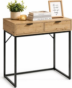 Nowoczesna konsola z 2 szufladami dąb artisan D1-N76