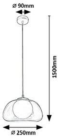Rabalux 72275 nowoczesny żyrandol wiszący Elowen, przydymiony, G9, 1x maks. 5 W