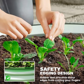 Outsunny Zestaw 2 ocynkowanych donic Ø60 x 30H cm z otwartym dnem na różne rośliny, Zielony