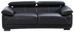 Kanapa 3-osobowa ze skóry MACELO - Czarny